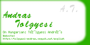 andras tolgyesi business card